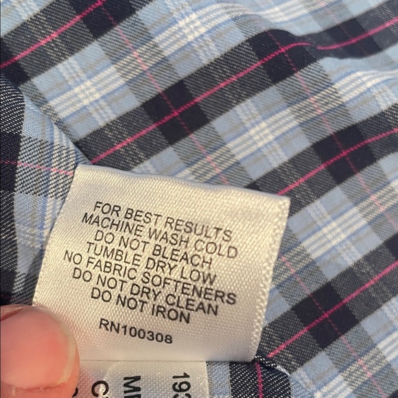 Peter Millar Blue and White Checkered Button Down Shirt - Picture 8 of 8